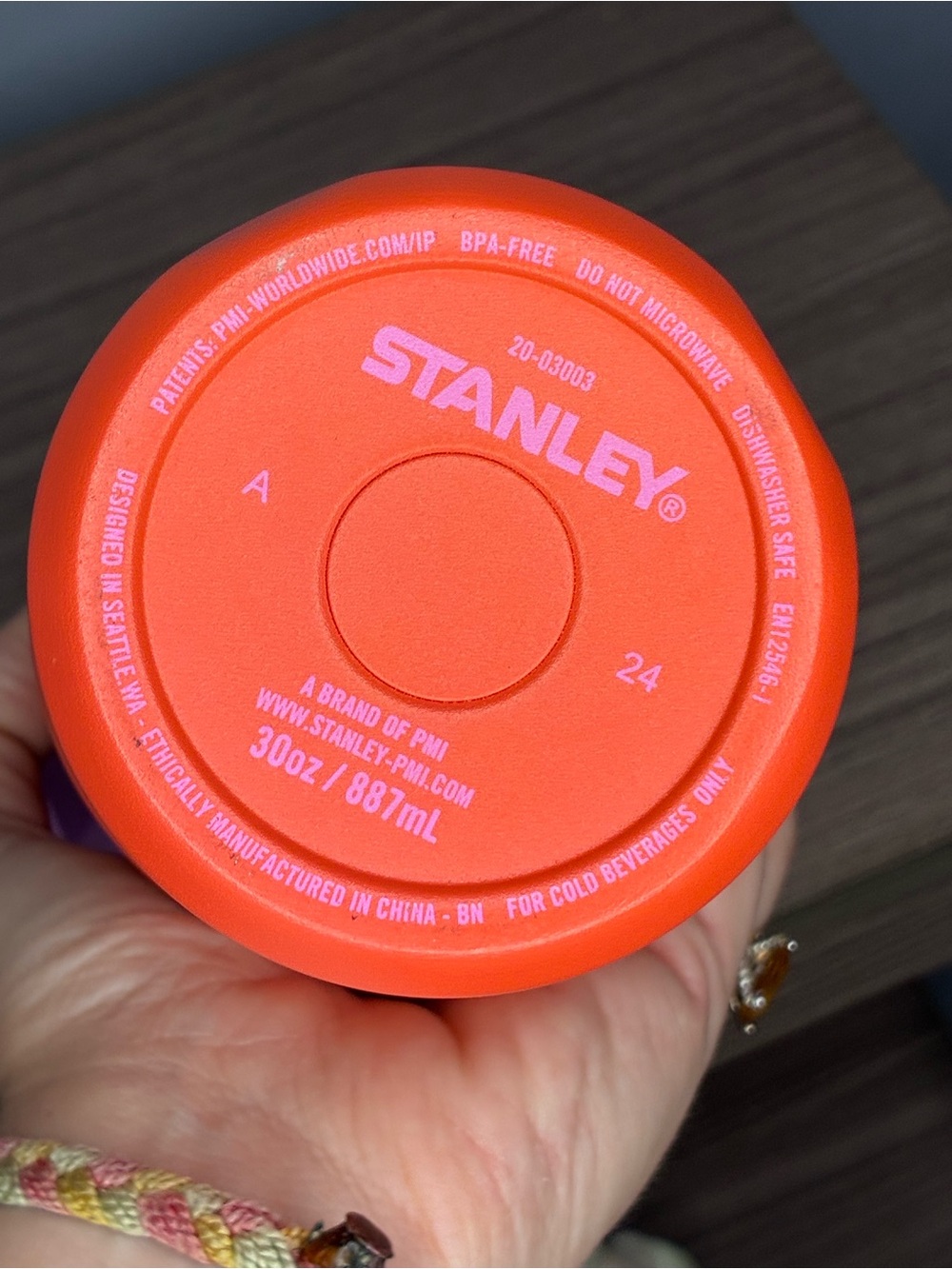 GUC Stanley Insulated 30oz Travel Tumbler - Orange with Pink Lid - Picture 5 of 6